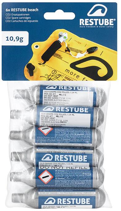 Restube CO2 Ersatzpatronen 10,9g, 6er Set