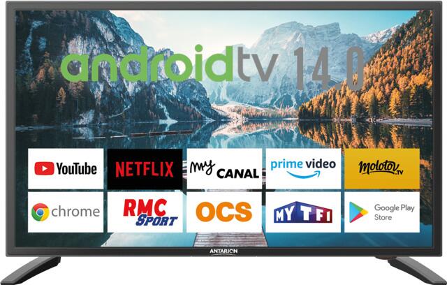 Antarion Smart TV, 19 Zoll, Android 14.0, schwarz
