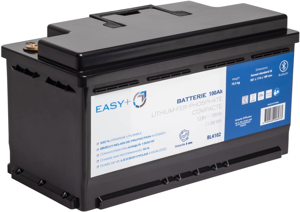 Antarion EASY+ Lithium Batterie mit eingebauter Heizung, L3 Format, 100Ah, Bluetooth