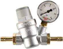 tigerexped einstellbarer Druckminderer, 1-5,5 Bar, mit Manometer, 2x Schlauchtülle 10mm