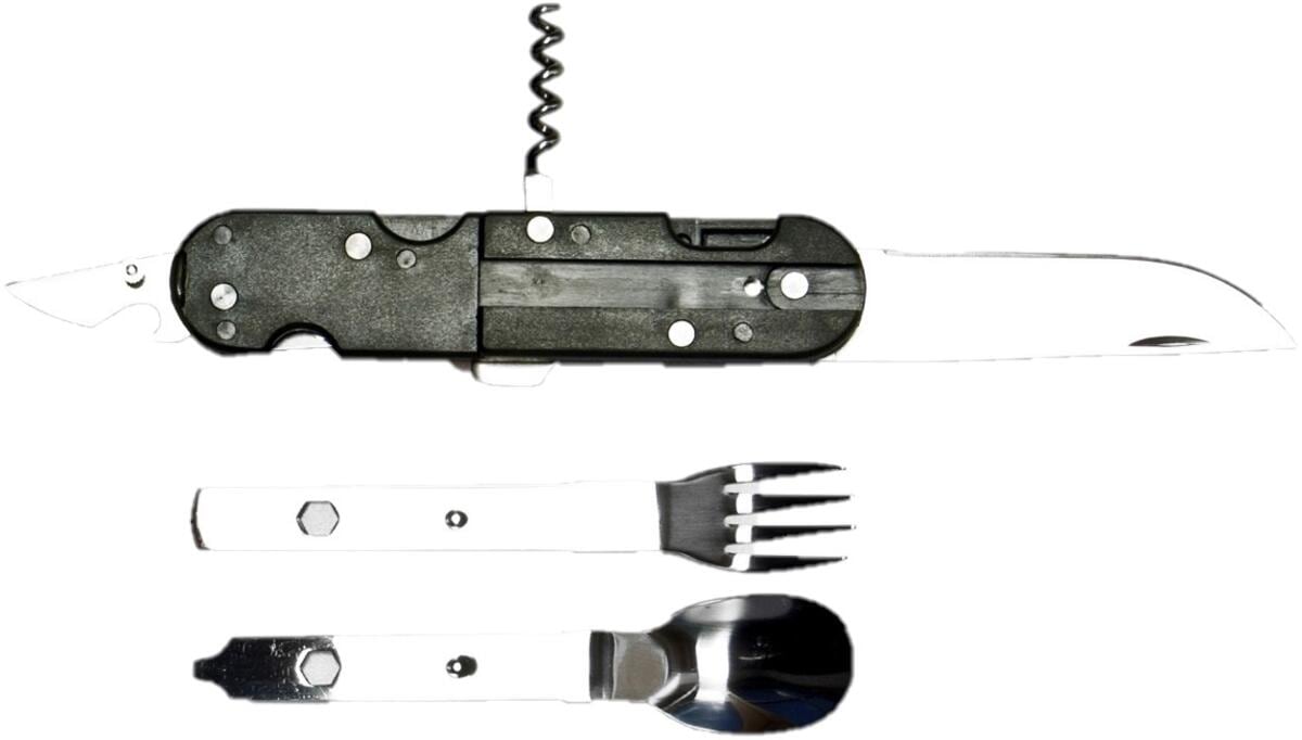 BasicNature Biwak Mount Besteckset, inkl. Etui