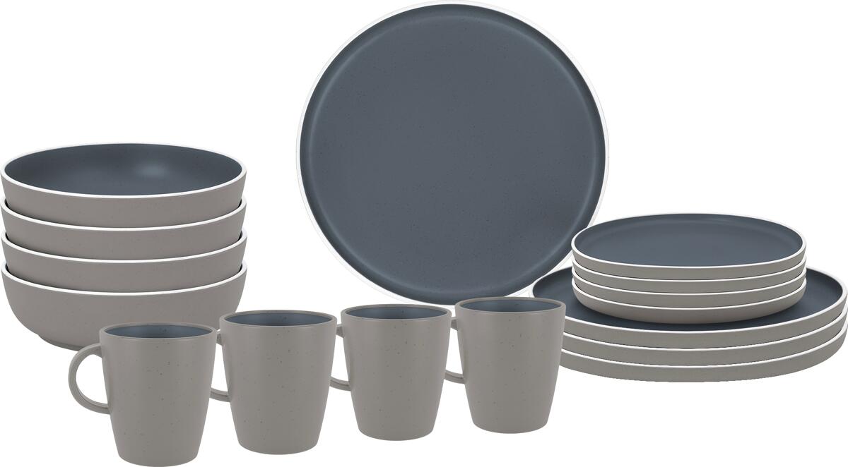 Brunner Stonetouch Trilogy Geschirrset, 16-teilig, trilogy dark