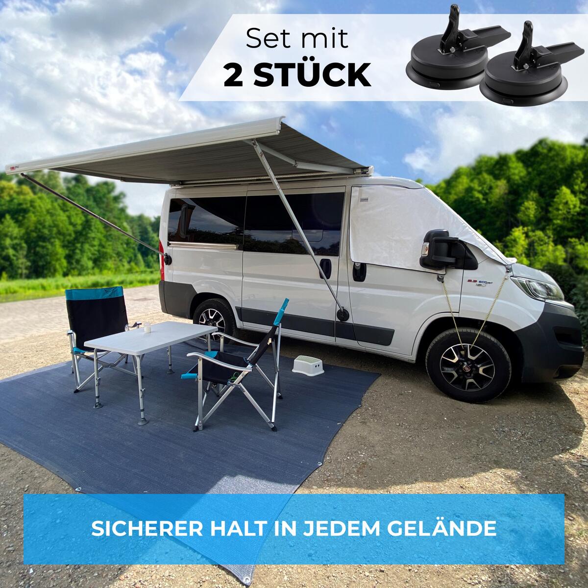 GRAFT Saugnapf Markisenhalter, 2er-Pack bei Camping Wagner Campingzubehr