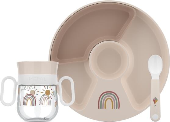Mepal Mio Baby Geschirr-Set, 3-teilig, Sunshine & Rainbow