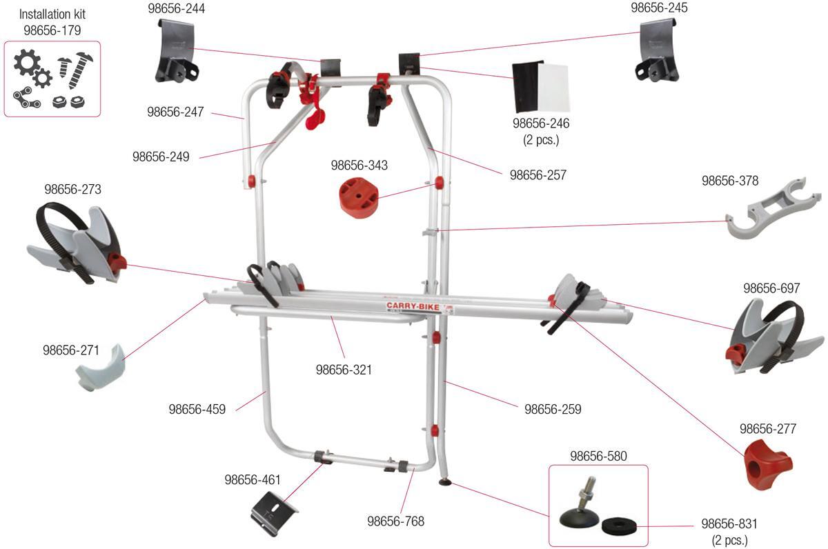 Montagesatz Fiamma Ersatzteil Nr Passend Zu Fiamma Carry Bike Vw T D Bei Camping