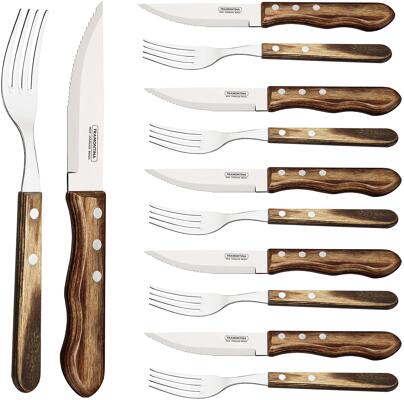 Tramontina Jumbo Steakbesteck Set, 12-teilig, braun