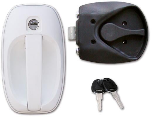 FAP 1122 Türschloss SMART M1, FF-System HSC, inkl. Schlüssel & Zylinder, komplett, weiß-schwarz