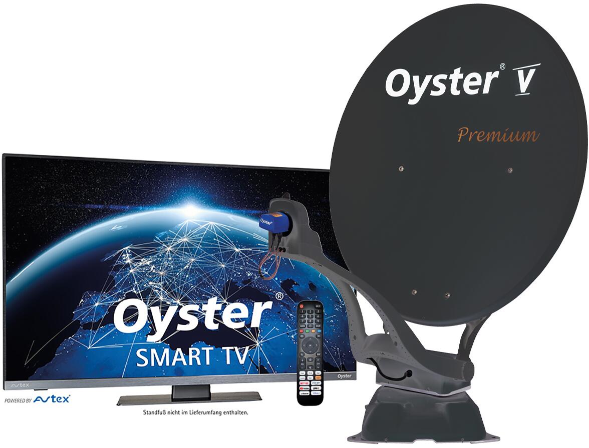 TenHaaft Oyster V 85 Premium Satanlage inkl. Smart TV 19.5" (50cm), Single Skew, anthrazit