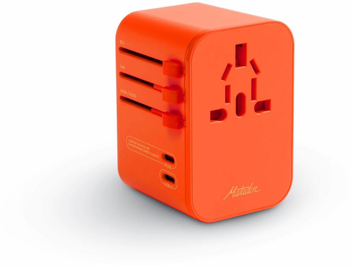 Matador Global Travel Reiseadapter für über 170 Länder mit USB-C PD, 35W, orange
