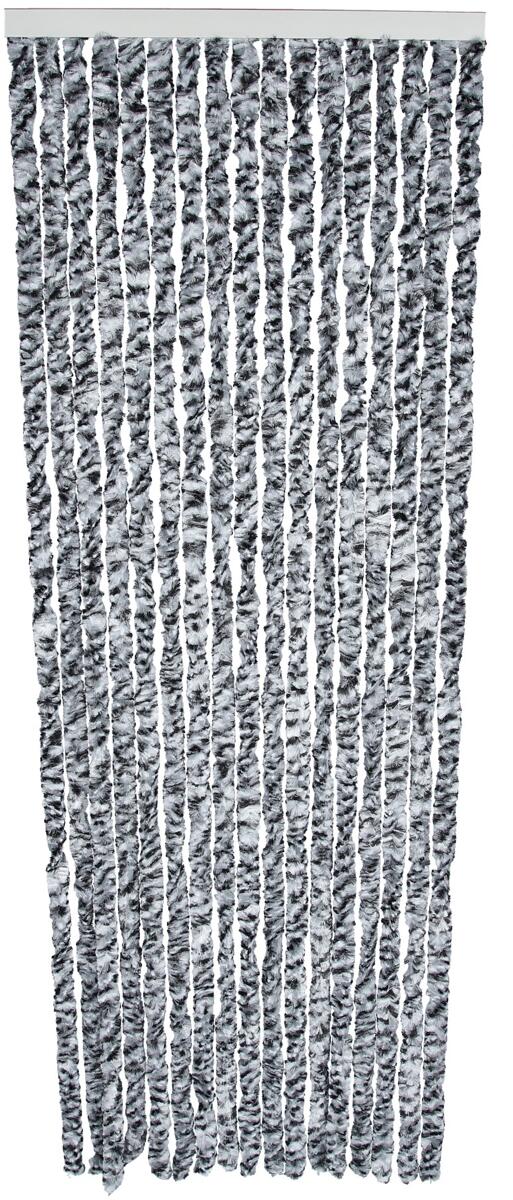 Arisol Chenille Flauschvorhang, 70x205cm, schwarz/grau/weiß
