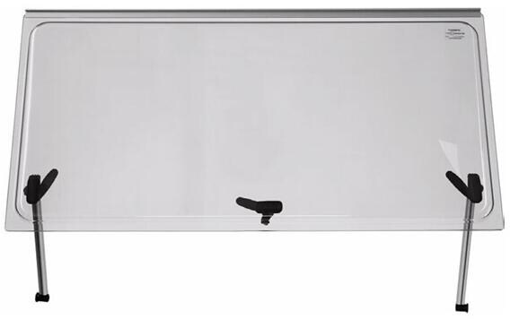 Dometic Ersatzscheibe für S4/S5-Ausstellfenster, 1450x600mm, Glas dunkel grau, Scharnier silber