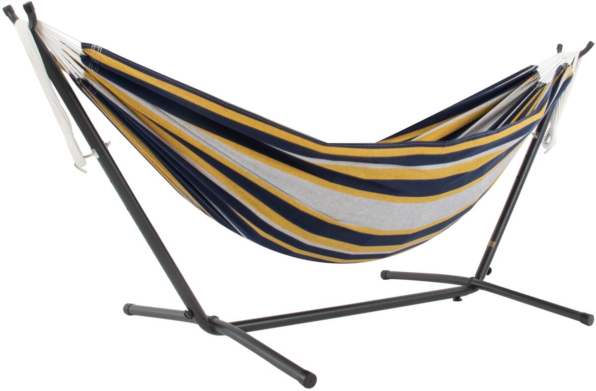 Vivere Cotton Hängematte mit Stahlständer, double, 250cm, serenity