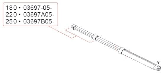 Spannarm-Endstange für 1,8m Markisenlänge - Fiamma Ersatzteil Nr 