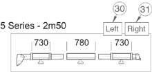 Klemmprofil links Auszug 2,5m - Thule Ersatzteil Nr. 1500602157 - passend zu Thule Safari Residence 5002 / 5500 / 5003