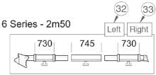 Klemmprofil links Auszug 2,5m - Thule Ersatzteil Nr. 1500602159 - passend zu Thule Safari Residence 6002 / 6502 / 6200 / Panorama Ducato