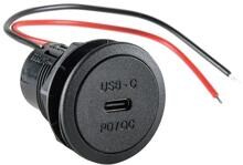 Pro Car USB-C Einbausteckdose, 12-24V, 30W, schwarz