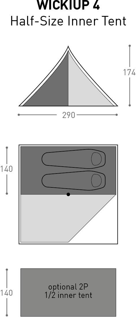 Bach Wickiup 4 Half-Size Halbes Innenzelt, vapor blue