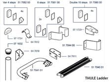 Fixation Kit - Thule Ersatzteil Nr. 1500600526 - für Single 6S Leiter