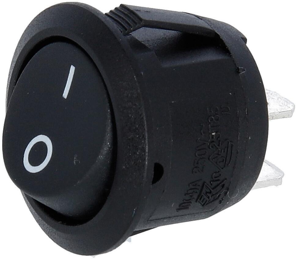 TRU Components Einbauschalter rund, 12V/24V/230V, schwarz (Ein/Aus)