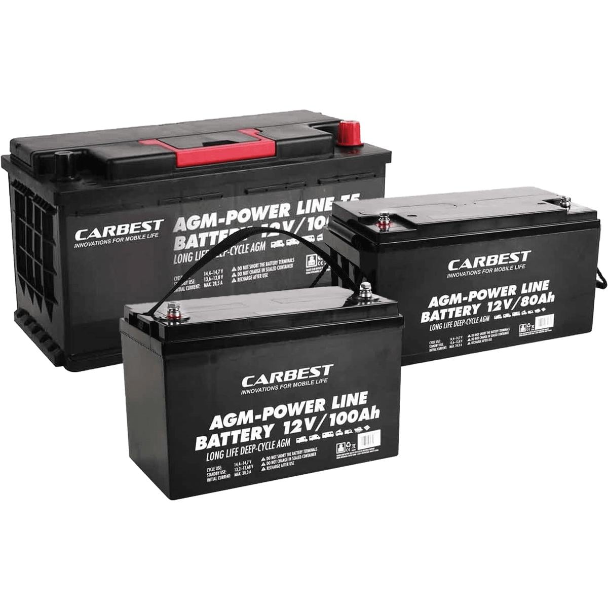 Carbest AGM Batterie T100Ah Batterie für T5/T6 Vordersitz, AGM Batterie  12V, Gel Batterie, Elektrik für Wohnmobile, Batterien, Camping-Shop