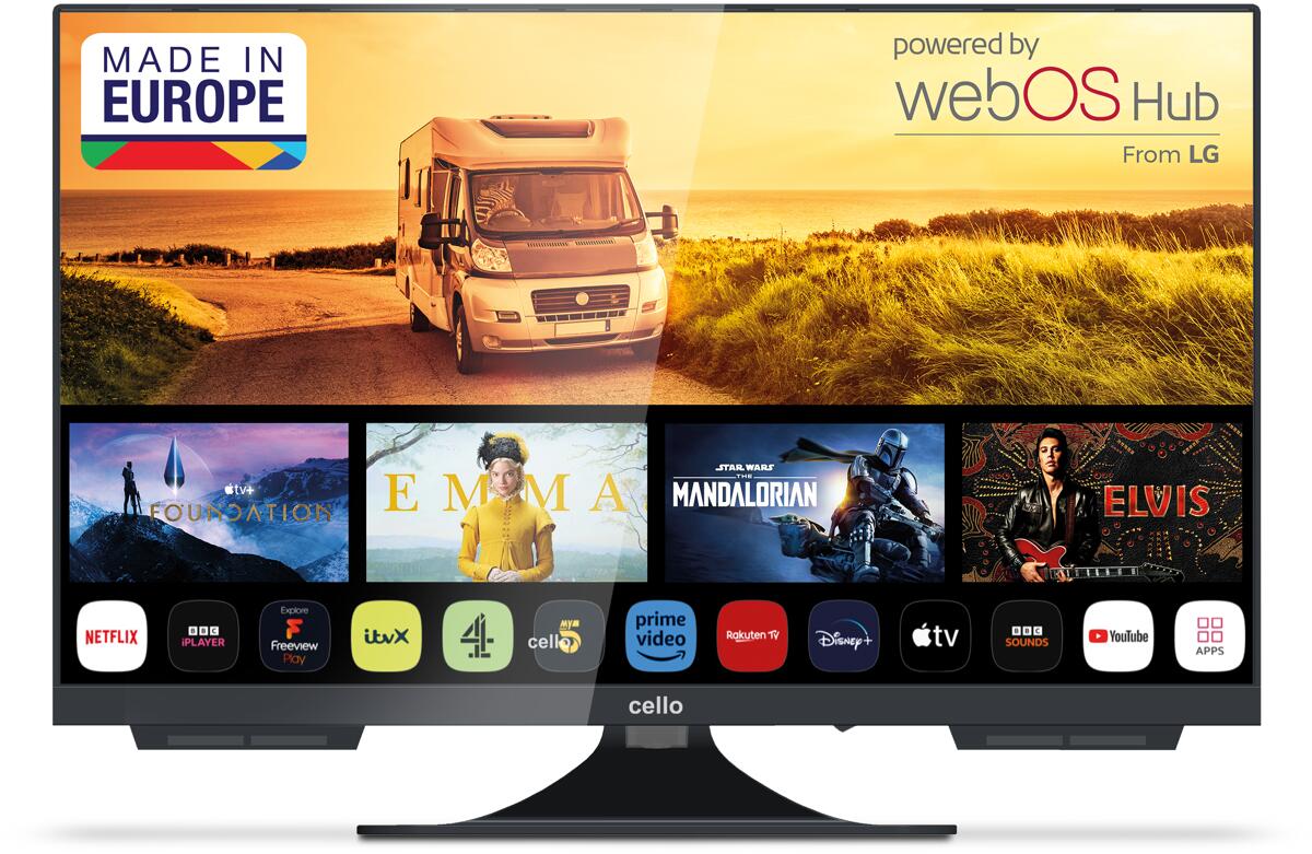Cello 24′′ Smart WebOS Camping LED TV Triple Tuner mit Pitch Perfect Sound