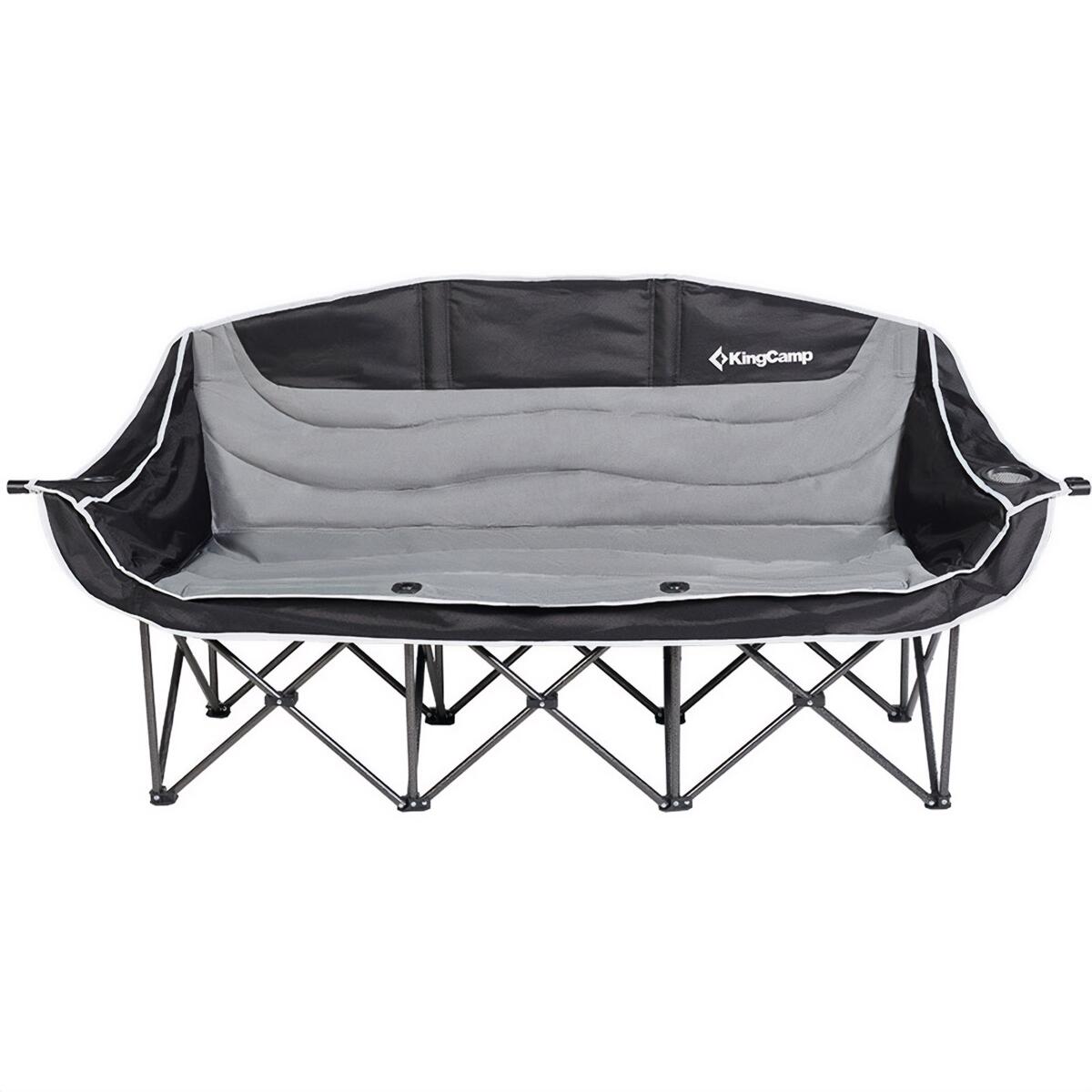 KingCamp Triple Deluxe Faltsofa, schwarz/grau bei Camping Wagner  Campingzubehr
