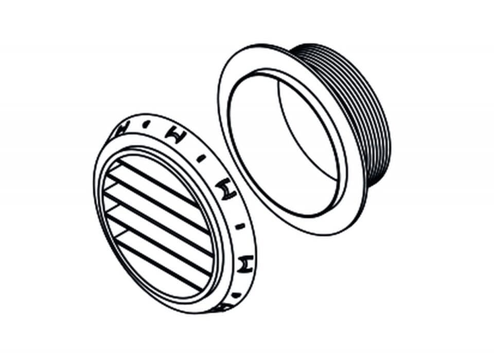 Webasto Luftausströmer, D90, weiß