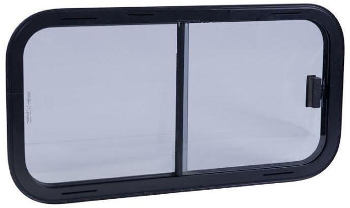 Sicherheitsglas-Schiebefenster, Rahmen schwarz, 960x450mm