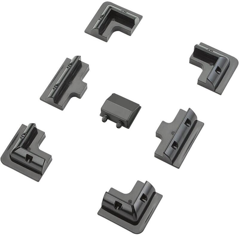 ECTIVE 7-teiliges Befestigungs-Komplettset für Solarinstallation, kurz, schwarz