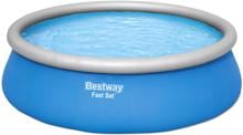 Bestway Fast Set Quick-Up Pool Set, rund, inkl. Filterpumpe + Leiter, blau, 457x122cm