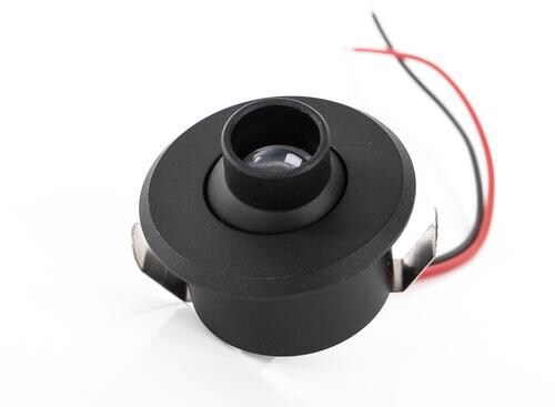 Dimatec LED-Mini Einbauspot, kurz, 12V/0,4W, schwarz/matt