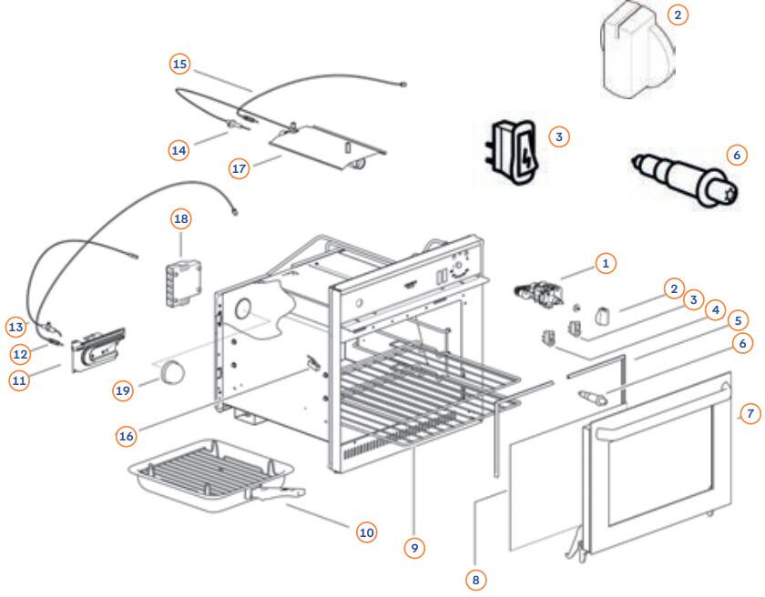 Türdichtung, vorderer Rauchabzug - Thetford Ersatzteil-Nr. SSPA0062 - für Backofen Duplex MK3-4/SOG7