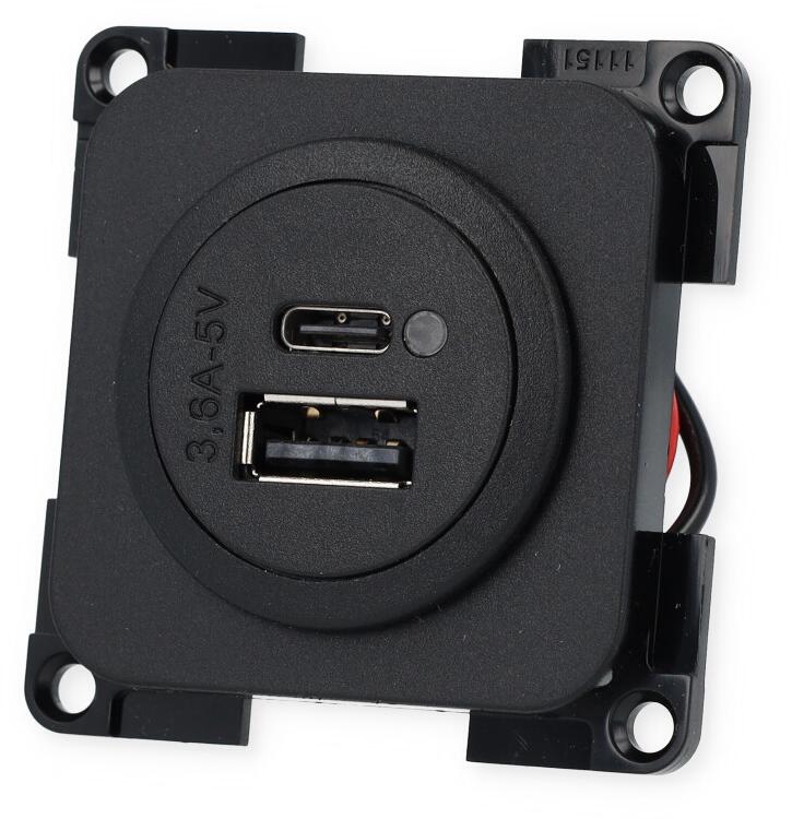 Inprojal USB-Steckdose für System 20.000, schwarz