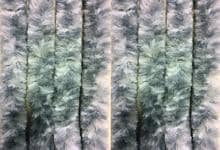 Arisol Chenille-Flauschvorhang, 56x185cm, grau-grün-weiß