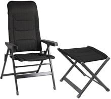 Brunner Rebel Pro Campingstuhl, schwarz inkl. Beinauflage - Camping Wagner Edition