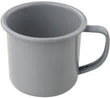 Fackelmann Tasse, Emaille, lichtgrau
