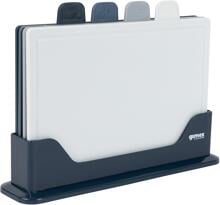 Gimex Schneidebrett-Set, 4-teilig+Halterung