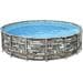 Bestway Power Steel Frame Pool Komplett-Set, rund, inkl. Filterpumpe, steinoptik, 488x122cm