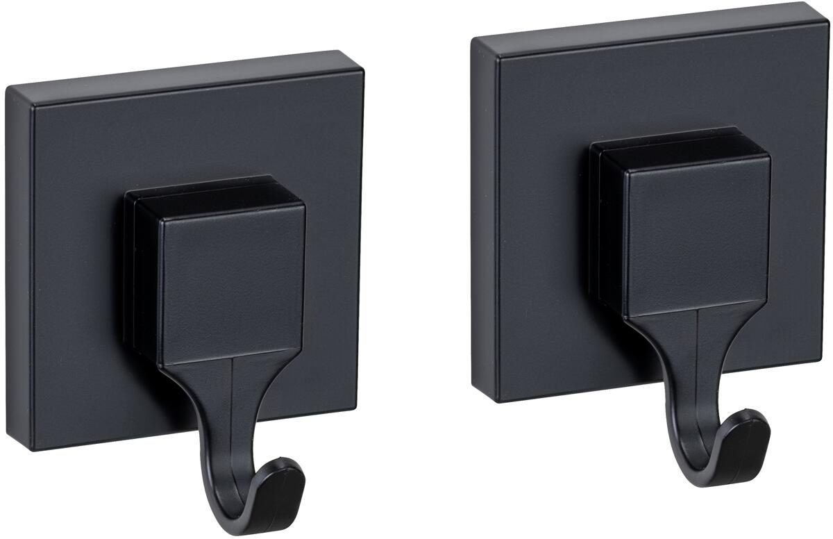 WENKO Quadro Vacuum-Loc Wandhaken, schwarz, 2er-Set