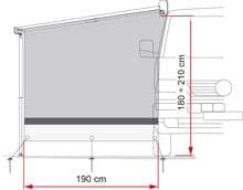 Fiamma Sun View Side Van F45s Seitenwand, 190cm