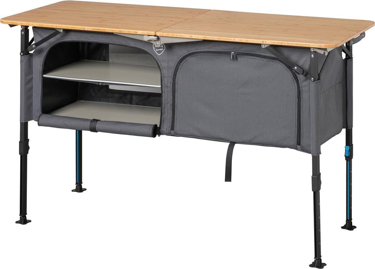 DEFA Kchenschrank Bambus,125x74x75/80cm, grau bei Camping Wagner  Campingzubehr