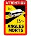 Menbaa Attention Angles Morts Warnschild, Bus, selbstkleben 3er-Set