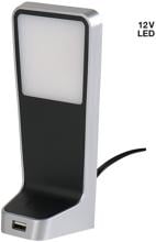 FAWO LED-Unterbauleuchte mit USB u. Touch, 12V, 2W, schwarz/silber