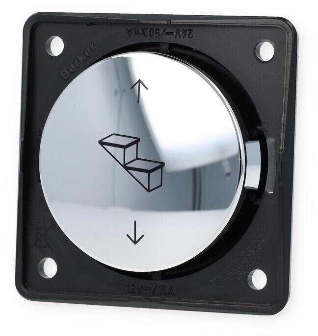 Berker Integro Flow/Pure Wipptaster Trittstufe, 12/24V, chrom glanz