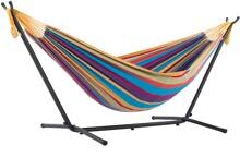 Vivere Cotton Hängematte mit Stahlständer, double, 250cm, tropical