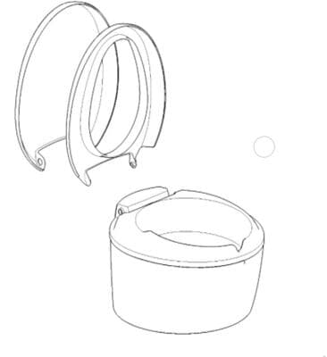 Schüssel Montage weiß - Thetford Ersatzteil Nr. 20095162 - für C220