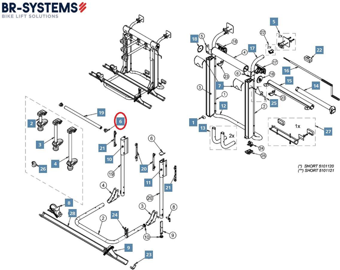 Endkappe Querrohr - BR-Systems Ersatzteil Nr. 0500657 - fr Bike Lift bei  Camping Wagner Campingzubehr