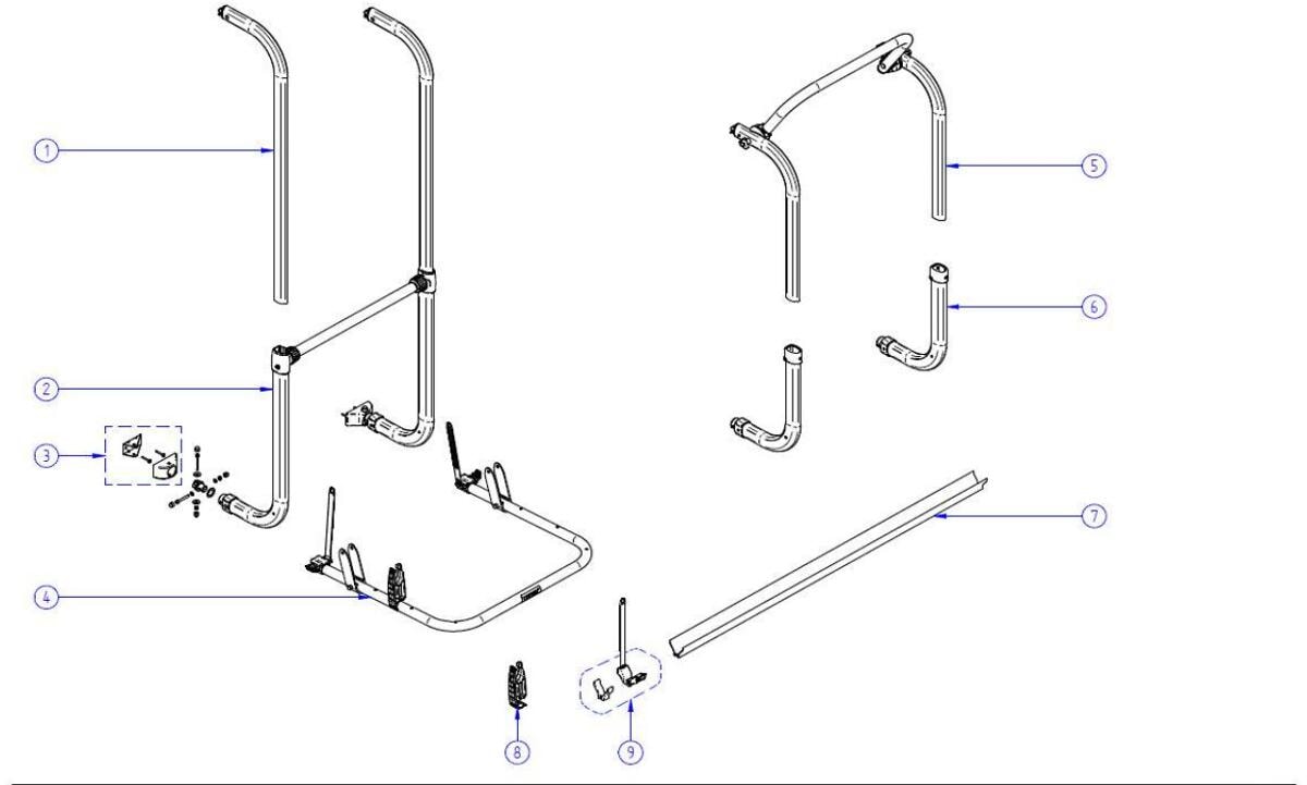 Schienenbügel schwarz - Thule Ersatzteil-Nr. 1500603830 - für Elite G2 Fahrradträger