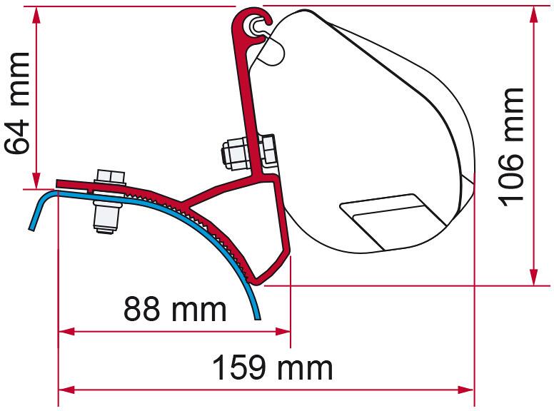 Fiamma F35 Adapter für Renault Trafic / Opel Vivaro ab Bj. 2001-2014