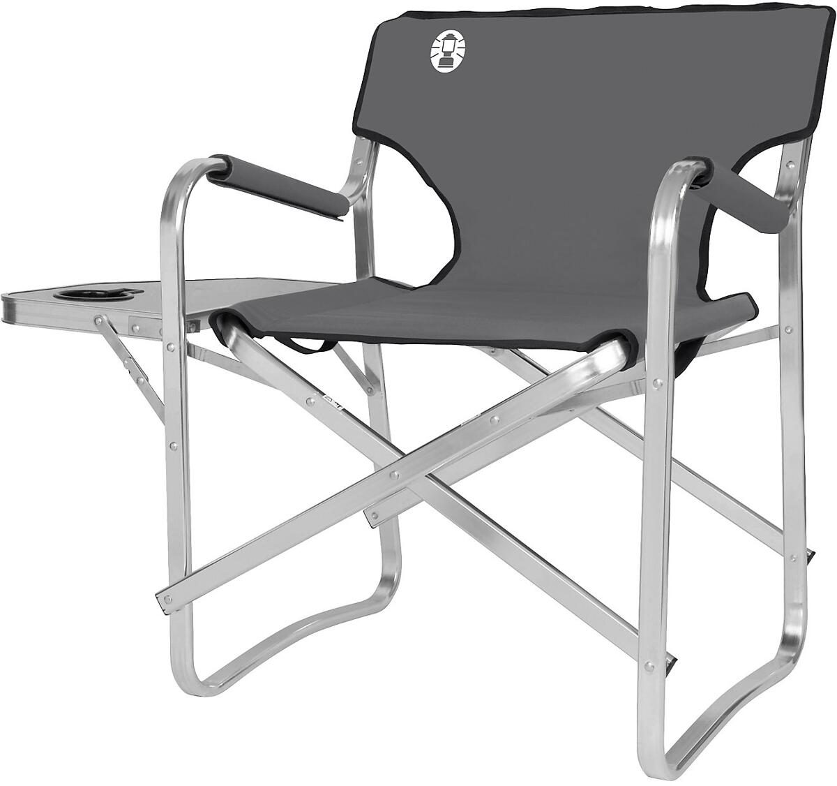 Coleman Deck Chair Regiestuhl mit Seitenablage, grau